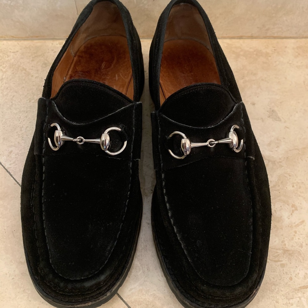 Gucci Black Suede Platforms